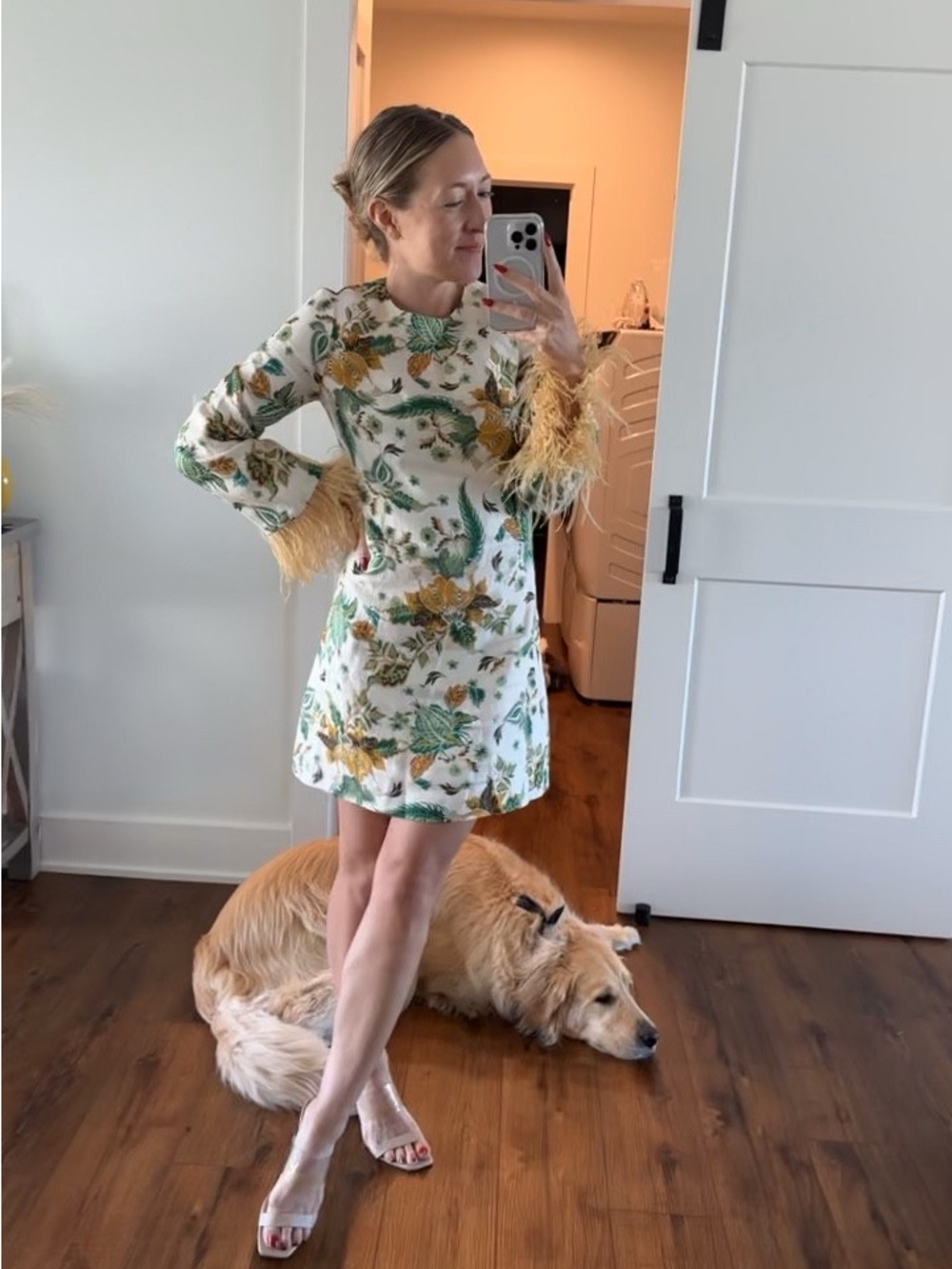 ANTONIO MELANI the Nat Note birds of paradise feather dress